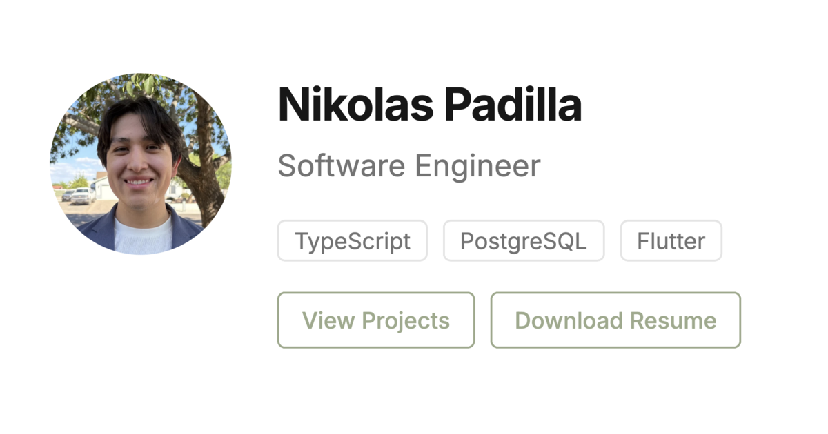 Nikolas Padilla | Software Engineer
